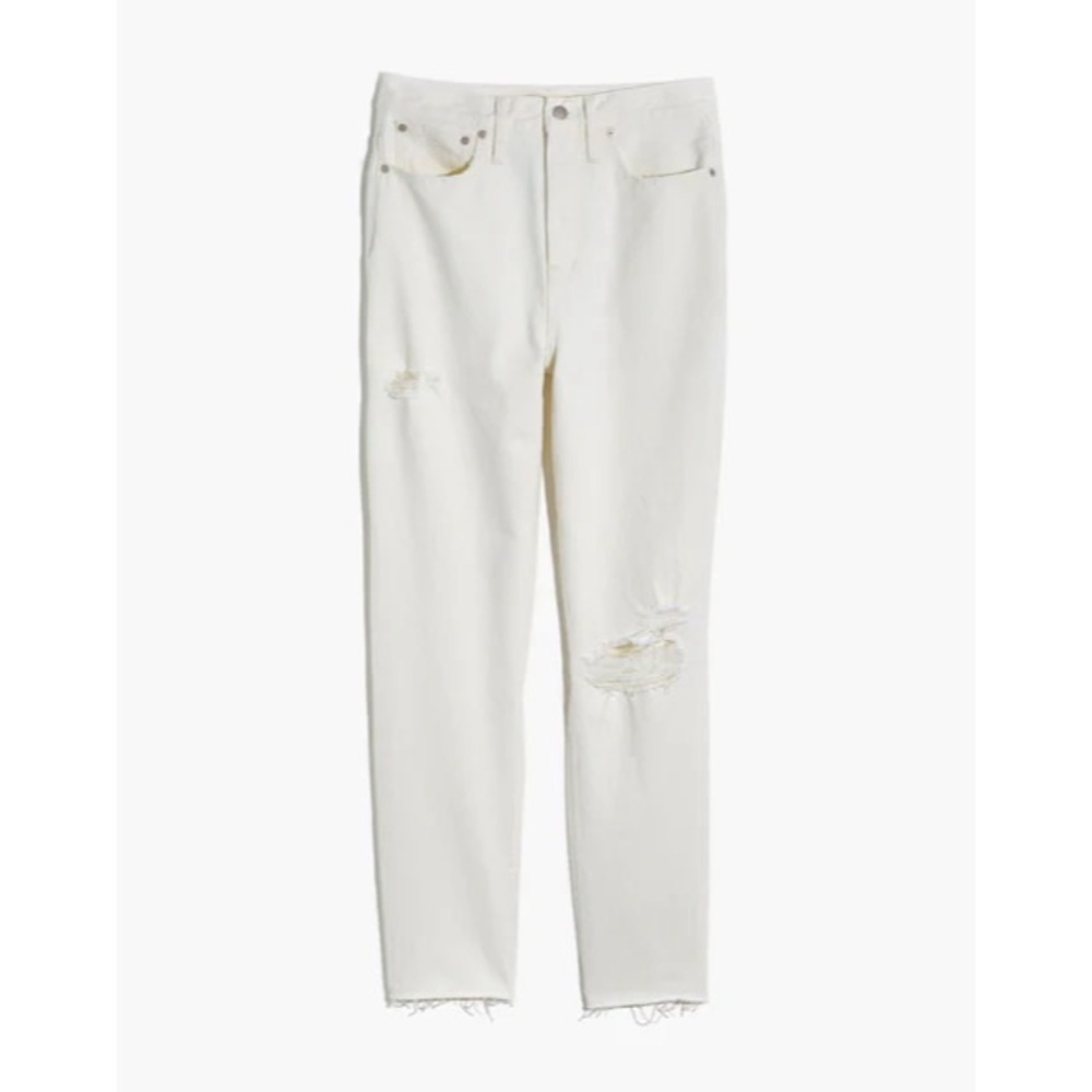 Madewell The Tall Momjean in Tile White: Ripped Edition - Picture 3 of 7